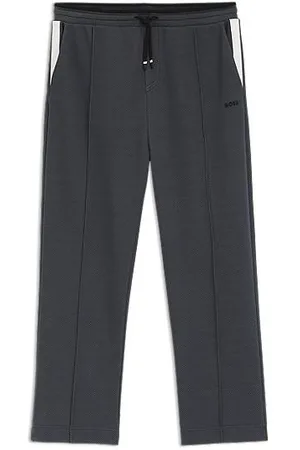 HUGO BOSS Relaxed-fit tracksuit bottoms in quilted jacquard