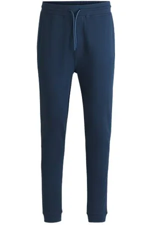 HUGO BOSS Cotton-terry tracksuit bottoms with logo patch