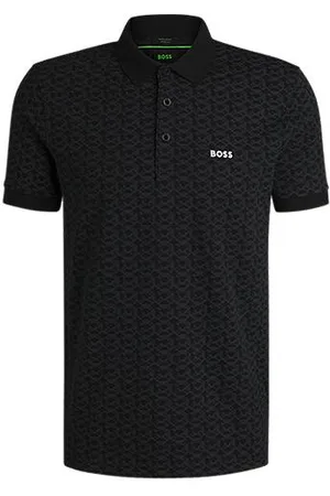 HUGO BOSS Paddy polo shirt in stretch cotton with printed pattern