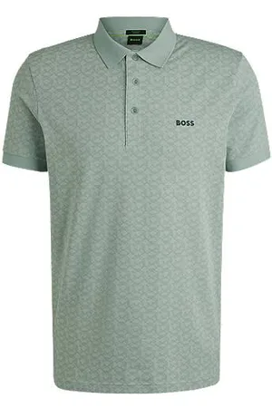 HUGO BOSS Paddy polo shirt in stretch cotton with printed pattern