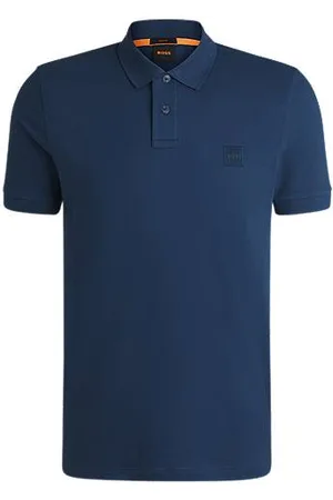 HUGO BOSS Slim-fit stretch-cotton polo shirt with logo patch