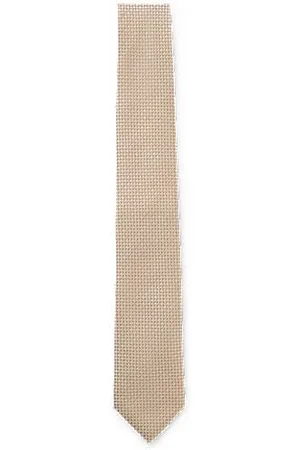 HUGO BOSS Silk-blend tie with micro pattern