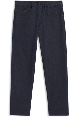 HUGO BOSS Relaxed-fit jeans in dark-blue Japanese denim