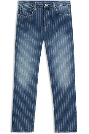 HUGO BOSS Baggy-fit jeans in pinstriped denim