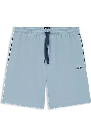 HUGO BOSS Logo-embroidered shorts in stretch-cotton jersey