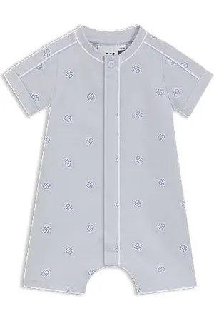HUGO BOSS Baby playsuit in stretch cotton with Double B monograms