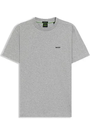 HUGO BOSS Regular-fit T-shirt in stretch cotton with contrast logo