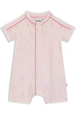 HUGO BOSS Baby playsuit in stretch cotton with Double B monograms