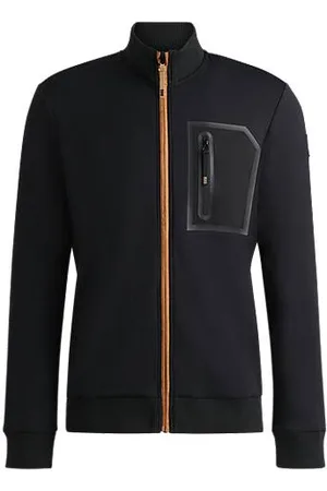 HUGO BOSS Equestrian cardigan with zipped chest pocket