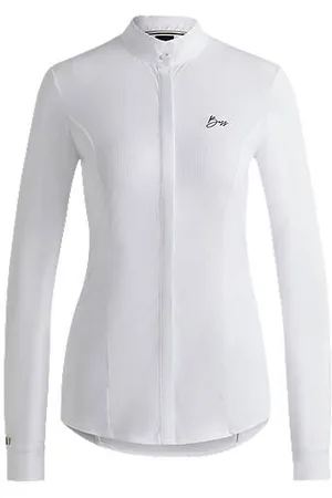 HUGO BOSS Equestrian show blouse with four-way stretch