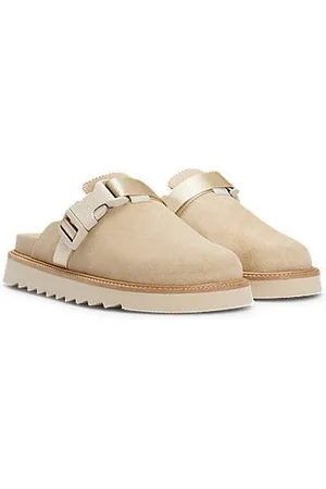 HUGO BOSS Suede slip-on shoes with buckled strap