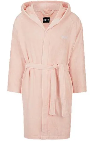 HUGO BOSS Logo-lapel dressing gown in long-fibre cotton