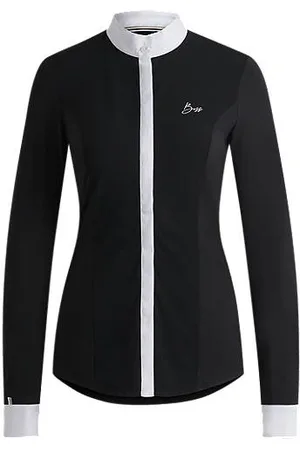 HUGO BOSS Equestrian show blouse with four-way stretch