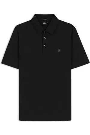HUGO BOSS Mercerised-cotton polo shirt with double monogram