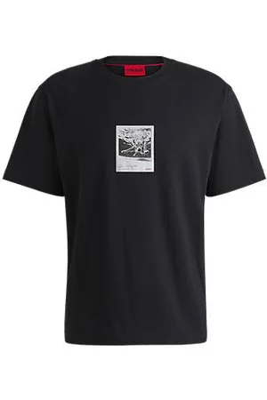 HUGO BOSS Cotton-jersey T-shirt with dog graphic