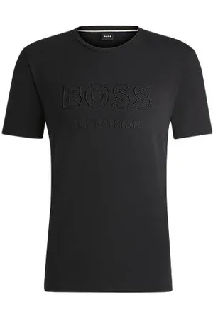 HUGO BOSS Equestrian stretch-cotton T-shirt with logo embroidery
