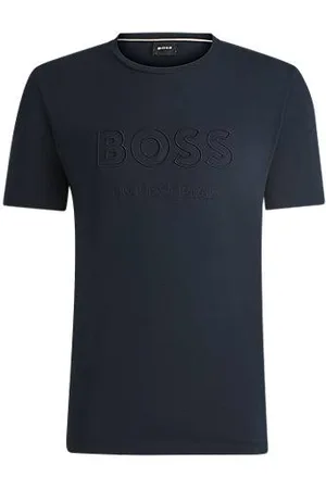 HUGO BOSS Equestrian stretch-cotton T-shirt with logo embroidery