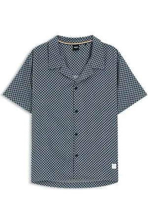 HUGO BOSS Regular-fit beach shirt with all-over print
