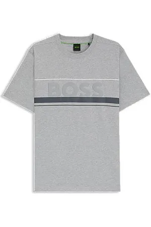 HUGO BOSS Cotton-jersey T-shirt with stripes and logo