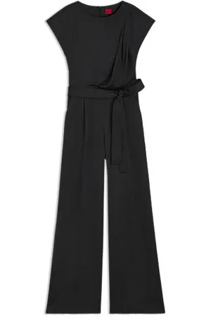HUGO BOSS Belted jumpsuit in soft satin
