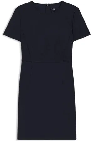 HUGO BOSS Virgin-wool dress with waist detail