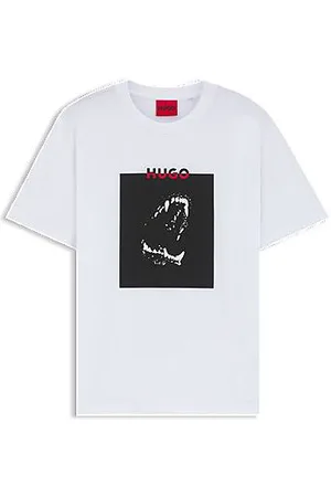 HUGO BOSS Cotton-jersey T-shirt with Dobermann print