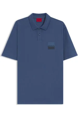 HUGO BOSS Relaxed-fit polo shirt in cotton with split logo