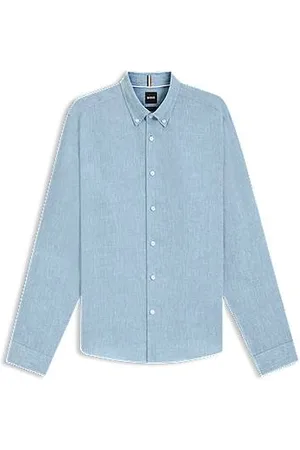 HUGO BOSS Regular-fit button-down shirt in linen