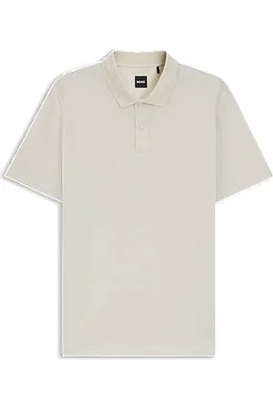 HUGO BOSS Mercerised-cotton polo shirt with geometric jacquard