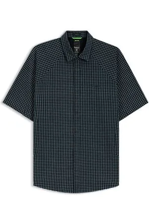 HUGO BOSS Regular-fit shirt in knitted cotton piqué