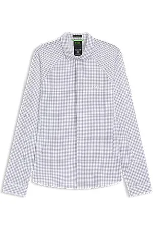 HUGO BOSS Regular-fit shirt in knitted cotton piqué