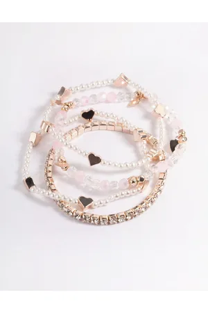 Lovisa Kids Heart Diamante Stretch Bracelet 4-Pack