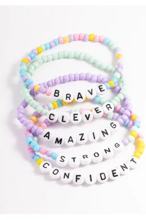 Lovisa Kids Bead Brave Word Bracelet 5-Pack