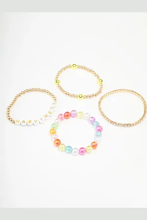 Lovisa Kids Smiley Rainbow Stretchy Friendship Bracelet Pack