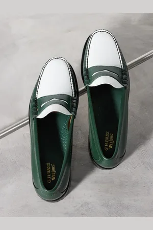 Green leather deals loafers mens