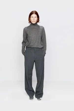 Grey Displaced-sleeve roll-neck wool sweater, Raey