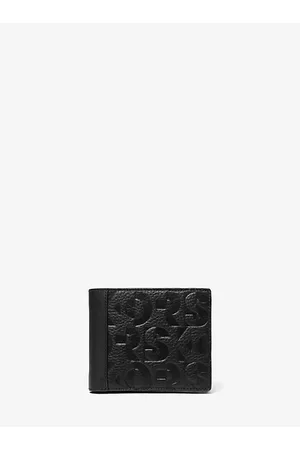 Hudson Logo Embossed Pebbled Leather Billfold Wallet