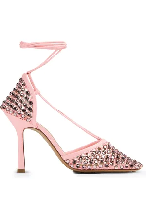 Bottega Veneta Stretch Lace-Up Crystal Sandals - - IT 36 - Moda Operandi