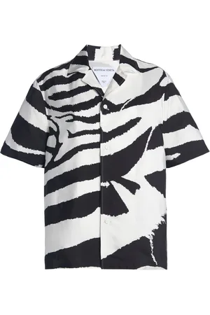Bottega Veneta Zebra-Print Crepe Parachute Shirt - Black/white - IT 36 - Moda Operandi