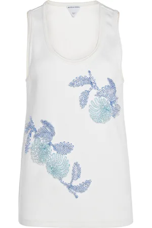 Bottega Veneta Beaded Cotton Tank Top - - XS - Moda Operandi