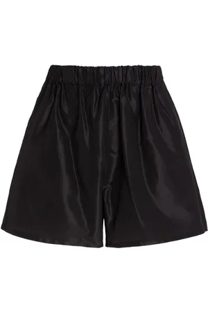 Prada Silk Logo Shorts - - IT 46 - Moda Operandi