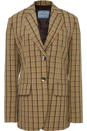 Prada Checked Wool Blazer - - IT 40 - Moda Operandi