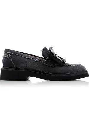 Roger Vivier Viv Rangers Crystal-Embellished Denim Loafers - - IT 36 - Moda Operandi
