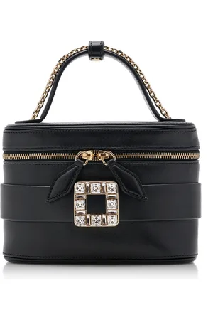 Roger Vivier Crystal-Buckle Leather Vanity Micro Bag - - OS - Moda Operandi