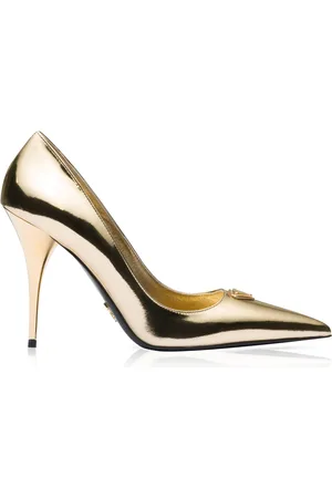 Prada Metallic Leather Pumps - - IT 36 - Moda Operandi
