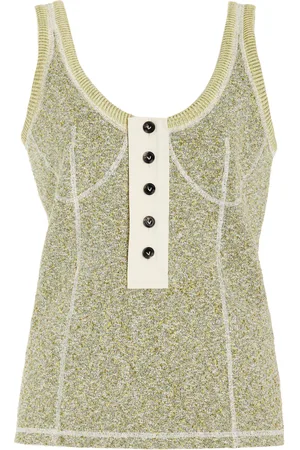 Bottega Veneta Knit Cotton-Blend Tank Top - - XS - Moda Operandi