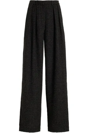 Proenza Schouler Pleated Melange Wide-Leg Pants - - US 0 - Moda Operandi