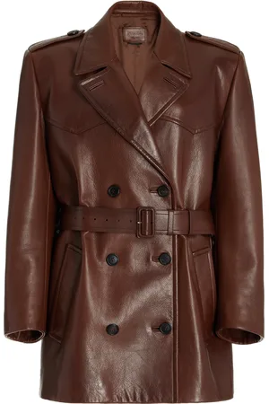 Prada Double-Breasted Leather Jacket - - IT 38 - Moda Operandi