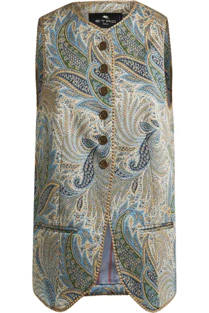 Etro Printed Cotton-Blend Vest - - IT 40 - Moda Operandi