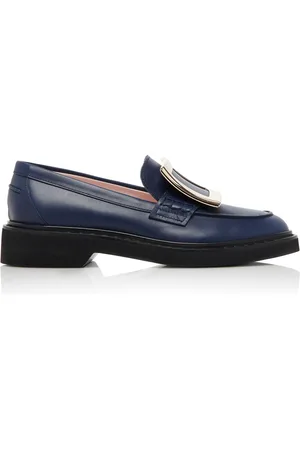 Roger Vivier Viv Rangers Buckle Leather Loafers - - IT 36.5 - Moda Operandi
